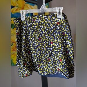 Aritzia Sunday best bobby skirt  Oxford navy citron floral ditsy print. 4